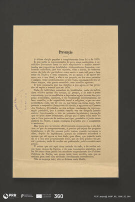 Carta emitida pelos Párocos das freguesias do Reino e Ilhas adjacentes