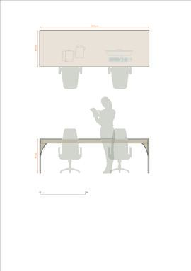 Representação esquemática da mesa de trabalho da Sala 1