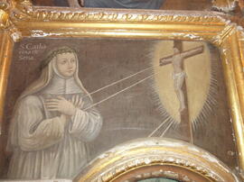 Pintura de caixotão “Santa Catarina de Siena” – Sacristia