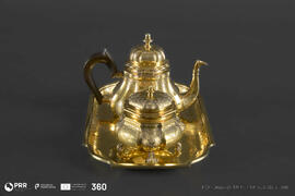 Açucareiro, bule e bandeja