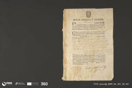 Carta das missas rezadas