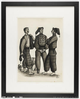 Pescadores em traje de trabalho