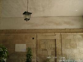 Pormenor do tecto da galilé - registo de humidades na laje Via Romana XVIII / Geira Romanada cons...