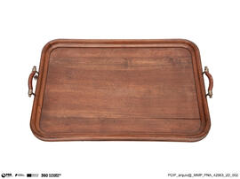 Tabuleiro de Madeira com Pegas de Metal