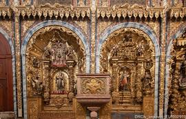 Nave igreja, alçado norte, Retábulos Almas, S.João Evangelista, Púlpito