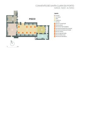 Localização dos altares laterais da igreja do Convento de Santa Clara do Porto