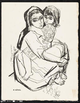 Mulher com menino ao colo