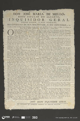 Carta do Bispo Titular do Algarve