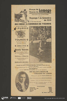 Programa. Praça de Touros de Lamego