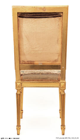 Cadeiras em Madeira Dourada com Costas e Assento de Tapeçaria (Conjunto de 4)