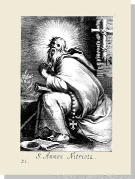 Gravura “S. Ammon Nitriota”, folha 21, da obra “Sylva anachoretica Aegypti et Palaestinae”