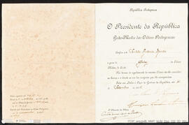 Diploma. Ordem Militar de Cristo