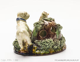 Peça decorativa (cão e gato) charuteira