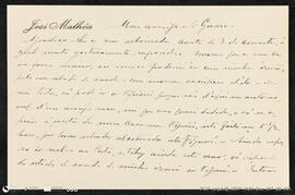 Cartão de José Malhoa para Augusto Gama