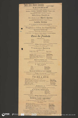 Cova da Piedade; Tremoço Saloio; A Nuvem; Palmo e meio; Charleston; Fonte dos Amores