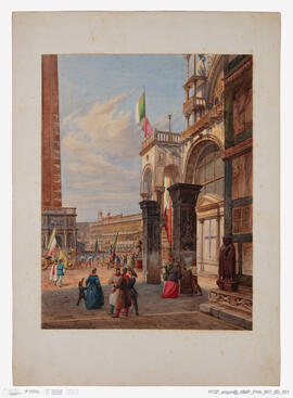 Piazza Sº. Marco - Ritorno della vittoriosa sortita di Mestre con artiglierie, e prigionieri pres...