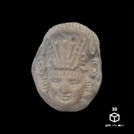 Cabeça toucada de terracota