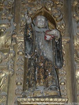 Escultura São Bento - Retábulo coro baixo-Evangelho