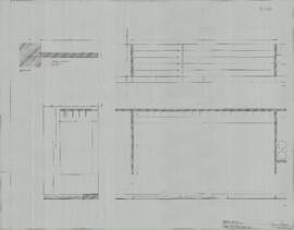 Projecto de Execução - Foyer - Expositor - Planta, Corte, Alçado e Pormenor da Estante (2000-02)