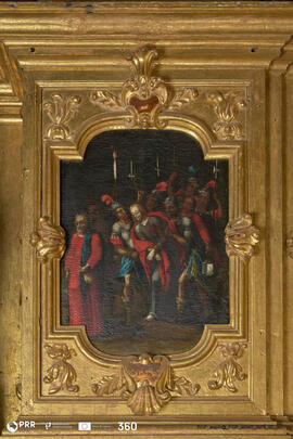 Pintura de Cristo preso levado por soldados