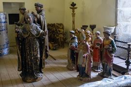 Coro baixo, Esculturas capela-mor e cruzeiro
