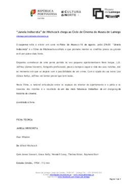 Nota de imprensa - Filme "Janela indiscreta"