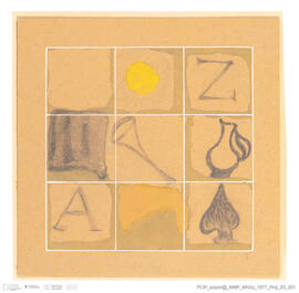 Estudo para o painel principal da estação de metropolitano da Cidade Universitária, Lisboa - Dese...