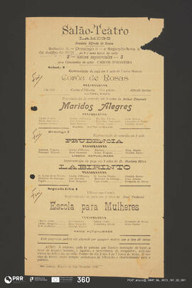 Corôa de Rosas; Maridos Alegres; Prudencia; Labirinto; Escola para Mulheres