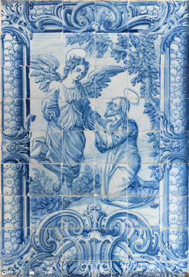 Painel azulejos Jesus com o Anjo