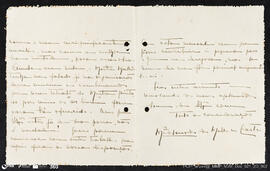 Carta de Maria de Lurdes de Melo e Castro
