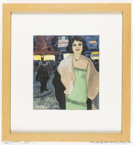 Senhora de vestido verde