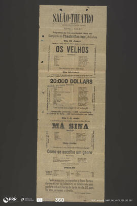 Os Velhos; 20:000 Dollars; Má Sina; Como se escolhe um genro