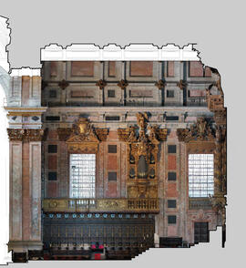 Integração de peças desenhadas com ortofotografias - Alçado norte