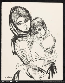 Mulher com criança ao colo