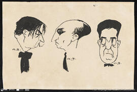 Caricatura de Raposo d'Oliveira, Oldemiro César e Armando Boaventura