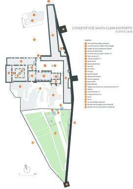 Reconstituição da planta do Convento de Santa Clara do Porto no momento da sua extinção, em 1834