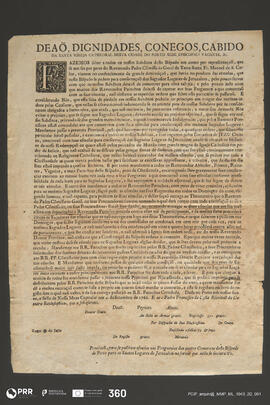 Provisão para se pedir esmolas