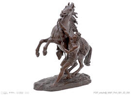 Cavaleiro segurando cavalo