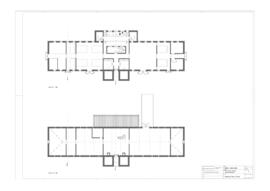 Levantamento arquitetónico - edifício da vacaria e casa anexa: plantas, alçados e cortes (2012)