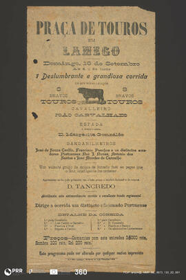 Programa. Praça de Touros em Lamego