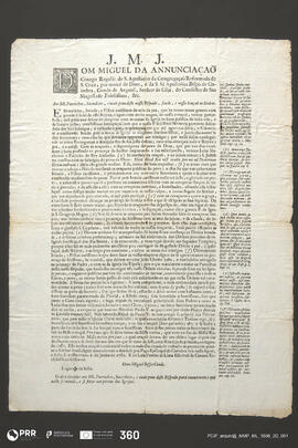 Ordem Circular sobre orações, esmolas e missas