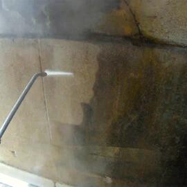 Limpeza com microjato abrasivo – Pressão de carbonato de cálcio