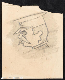 Cabeça de oficial de perfil