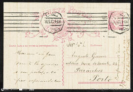 Bilhete Postal de José Malhoa para Augusto Gama