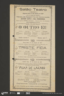 O Outro Eu; Triste Feia; Filha de Lazaro