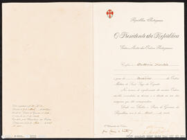 Diploma. Ordem Militar de Sant´Iago da Espada