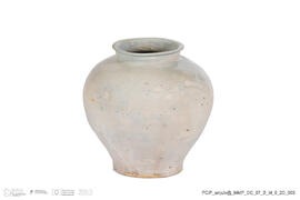 Pote Bojudo, branco com desenho flor azul e manganês