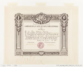 Diploma - Academia de Bellas Artes de Santa Isabel de Hungria de Sevilla