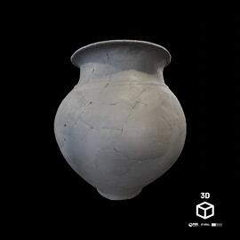 Vaso com decoração estampilhada