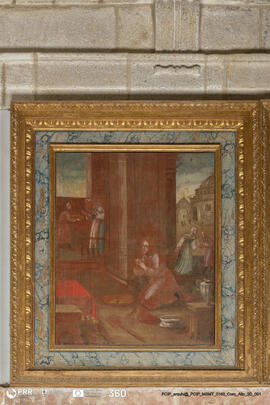 Pintura representa o milagre do crivo partido